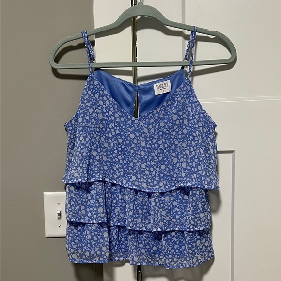 Sienna Sky Tops - Sienna Sky Blue and White Floral Camisole